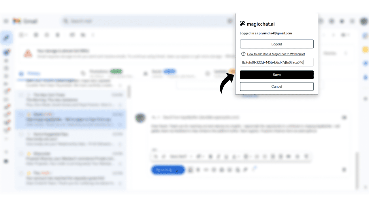 Add Bot ID to Your MagicChat Extension - Step 1